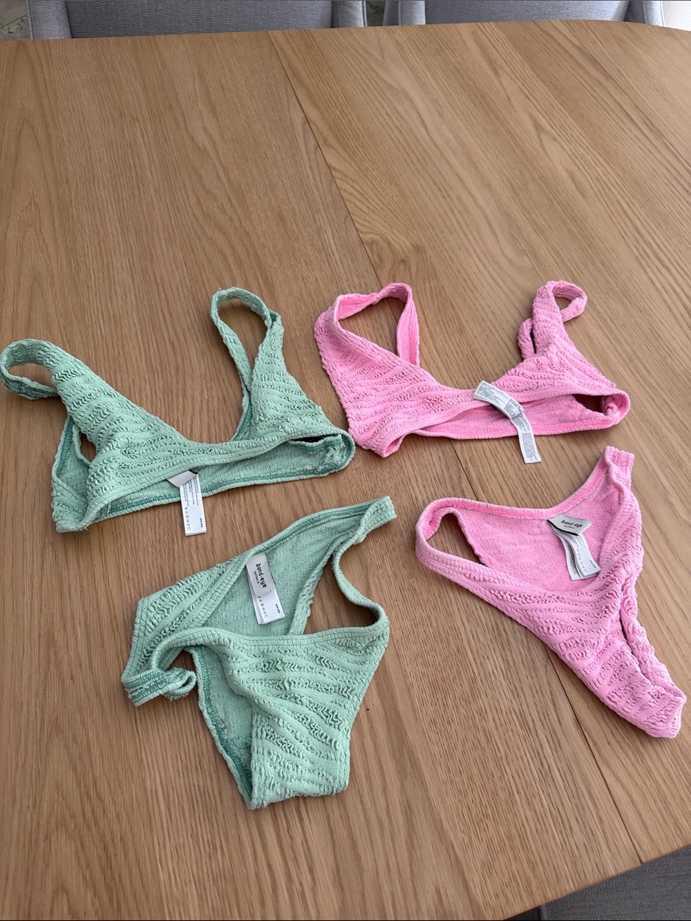 Bond eye one size fits most green set and pink set bikinis
